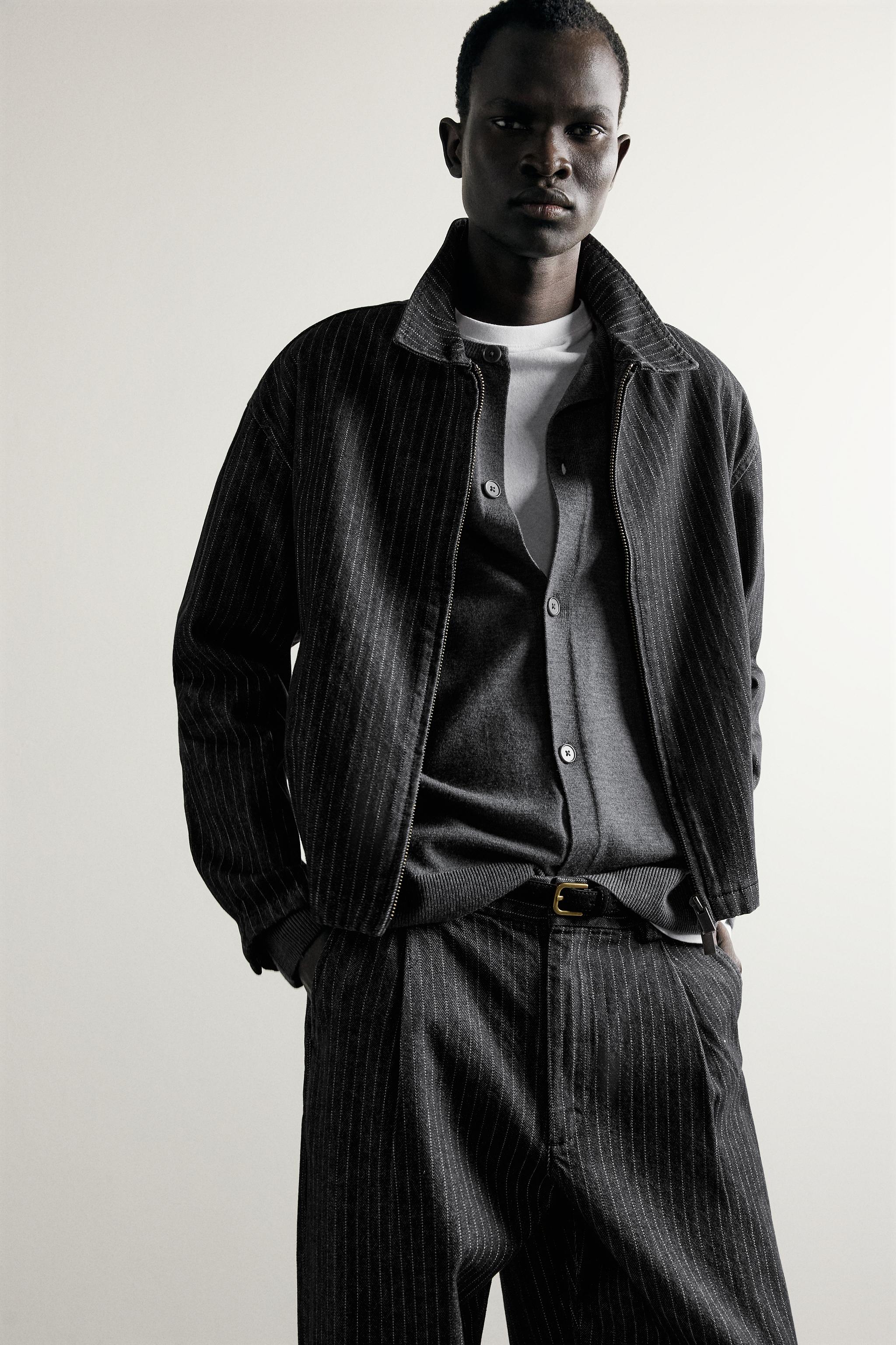 BLOUSON CROPPED À RAYURES